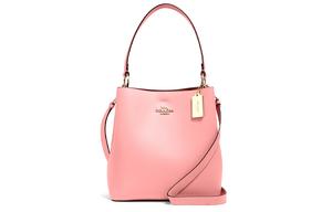 Городская кожаная сумка через плечо с одним ремнем, ведерко среднего размера для женщин розовый COACH