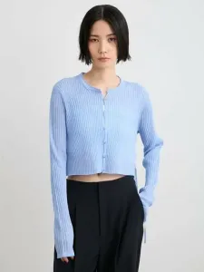 Кардиган из полупрозрачной ребристой вязки, созданный в сотрудничестве с Nuri Miesrohe, цвет Blu[086]