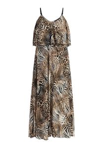 Платье faina Maxi Mit Animal Print, бежевый