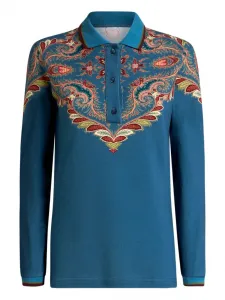 Рубашка поло с принтом пейсли ETRO, синий
