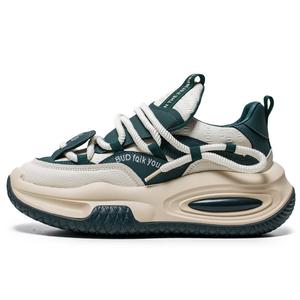 Низкие, массивные, противоскользящие, износостойкие мужские кроссовки JANECO, Beige Green