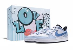 Детские скейтерские кроссовки Court Borough для младших школьников Nike, синий/белый