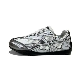 Низкие повседневные туфли с износостойким покрытием цвета оружейной стали унисекс JIANGSHOU, Gunmetal