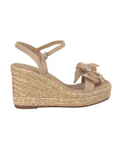 Сандалии на танкетке с цветочным принтом Alma En Pena, бежевый