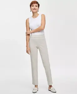 Женские брюки с контролем живота на резинке и зауженным кроем JM Collection, коричневый/бежевый