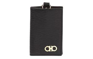 Кошелек для карт из коровьей кожи FERRAGAMO женский черный