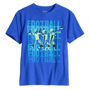 Футболка с принтом для мальчиков 8-20 лет, обычная и свободная Tek Gear, цвет football qb blue
