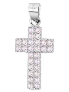 Adeliás Женский кулон - Крест. Кулон в виде креста из серебра 925 пробы с кубическим цирконием в серебряной оправе