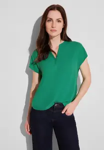 STREET ONE блузка с короткими рукавами, выполненная из мягкой вискозы, зеленый