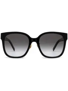 Солнцезащитные очки в массивной оправе с логотипом Saint Laurent Eyewear, черный