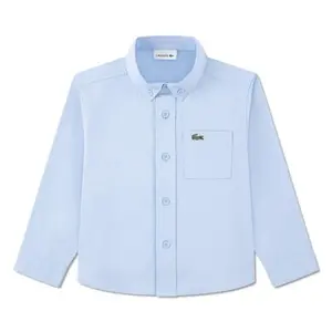 Детская тканая рубашка с длинным рукавом Lacoste Lacoste kids, синий