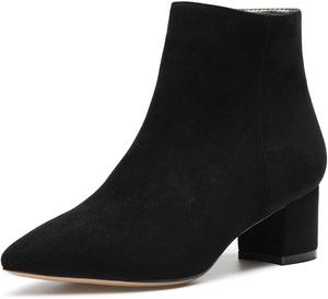 Женские ботинки Castamere с широким каблуком, заостренным носком, на молнии, высота каблука 5 см, Black Suede