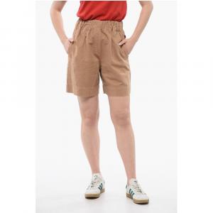 Шорты из льняной смеси с эластичным поясом Woolrich, Beige