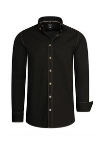 Рубашка с длинными рукавами и тонкой контрастной строчкой RUSTY NEAL, цвет Schwarz Camel