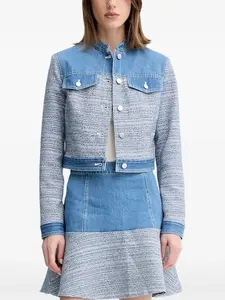 Твидовый пиджак с джинсовой вставкой GUESS USA, синий