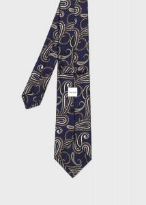 Современный галстук с узором «пейсли» Paul Smith, цвет Dark Blue 9