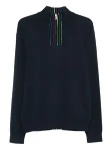 Свитер с полосками и застежкой-молнией на воротнике PS Paul Smith, синий