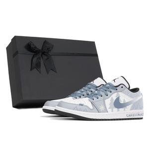 Jordan Air 1 устойчивые к истиранию нескользящие низкие кеды мужские light blue