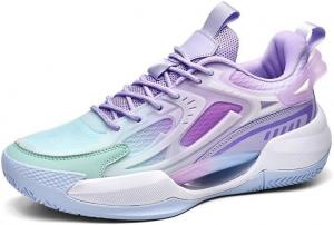 Мужские баскетбольные кроссовки низкие с дышащей, удобной, амортизирующей, противоскользящей, модной спортивной обувью для улицы и ходьбы Generic, фиолетовый