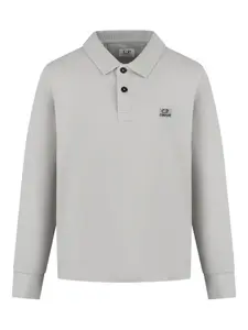 Поло с длинными рукавами C.P. Company Kids, серый