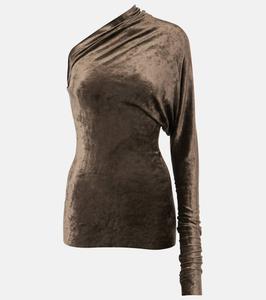 Бархатный топ на одно плечо Lilies Diana Rick Owens, цвет taupe