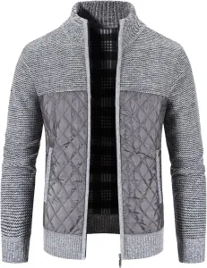 Мужской вязаный кардиган Regular Fit с полной застежкой-молнией