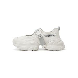 Кроссовки женские толстые низкие Daphne, бежевый/серебряный