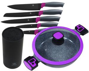 7 штук Набор KING сервировочная форма диаметром 28 см высотой около 7,5 см KING Click-Grip Berry + 6 предметов. Набор ножей KING CARBON BERRY LINE, включая ножевой блок