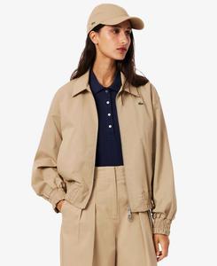 Женская куртка-поло с логотипом и застежкой-молнией LACOSTE USA, Dark Beige