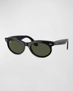 Овальные солнцезащитные очки Wayfarer с пропионатом, 53 мм Ray Ban, цвет Black