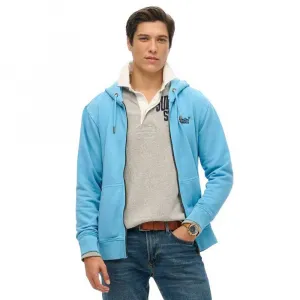 Толстовка Superdry Essential Logo Washed full zip, синий