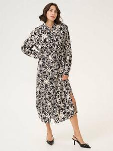 Платье миди в цветочек от ханны KAFFE, цвет Light Beige/Black