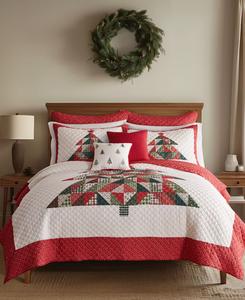 Комплект постельного белья из 2 предметов с лоскутным узором Сосновая нить, размер Twin/Twin XL Levtex, Red