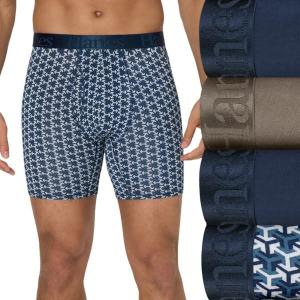 Бонусный набор из 3+1 супермягких мужских трусов-боксеров Hanes, цвет blue print