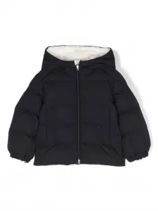 Пуховик с логотипом Moncler Enfant, синий