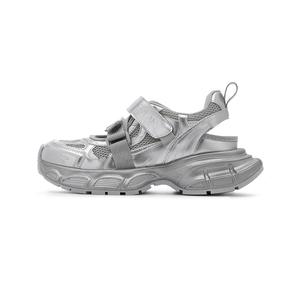 Низкие массивные кроссовки женские серебристые EBLAN, Silver