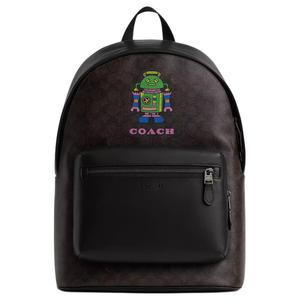 COACH Женский рюкзак из лакированного полотна большого размера