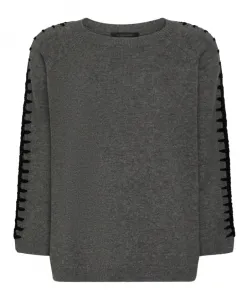 Свитер из чистой шерсти с вышивкой. Elena Mirã², серый