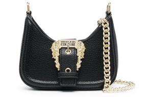 VERSACE JEANS COUTURE Полиэстеровая сумка через плечо миниатюрная женская черная, Black