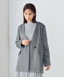 Пальто без воротника из смесовой шерсти бобра Comme Ca Ism, цвет Charcoal