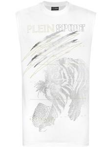 Plein Sport топ с принтом, белый