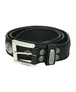 Черный кожаный ремень, модель 8553 Sendra, черный