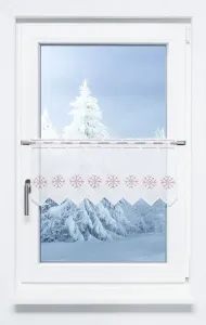 Занавеска для кафе из кружева Plauen - Ice crystal (Ш x В) 188,60 см * 30 см. Красный/чистый красный. Plauener Spitze