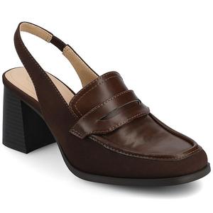 Женские туфли-лодочки Henrika с квадратным мысом и открытой пяткой Journee, Chocolate