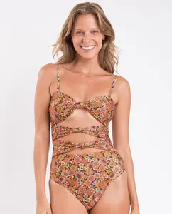 Женский однотонный купальник-бандо с набивкой Río de Sol, мультиколор