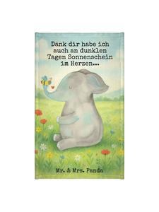 Mr. & Mrs. Panda Полотенце с изображением слона и пчелы и надписью белого цвета