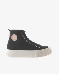 Женские высокие кеды из парусины с резиновым уплотнителем и толстой подошвой Victoria, черный