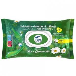 Многоцелевые очищающие салфетки Piuma Lady с алоэ и ромашкой, 72 шт., Sos Casa