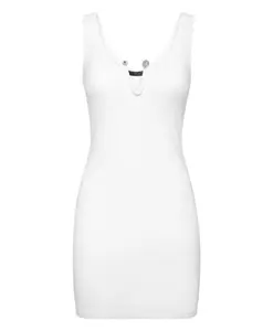 Платье-Комбинация из ребристой вязки Philipp Plein, белый