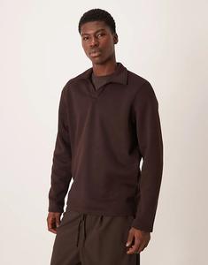 Коричневое поло ASOS DESIGN Revere